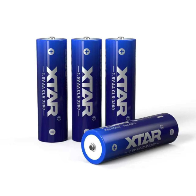 4 Batteries Li-Ion AA CLR 3300 1.5V 2000 mAh XTAR